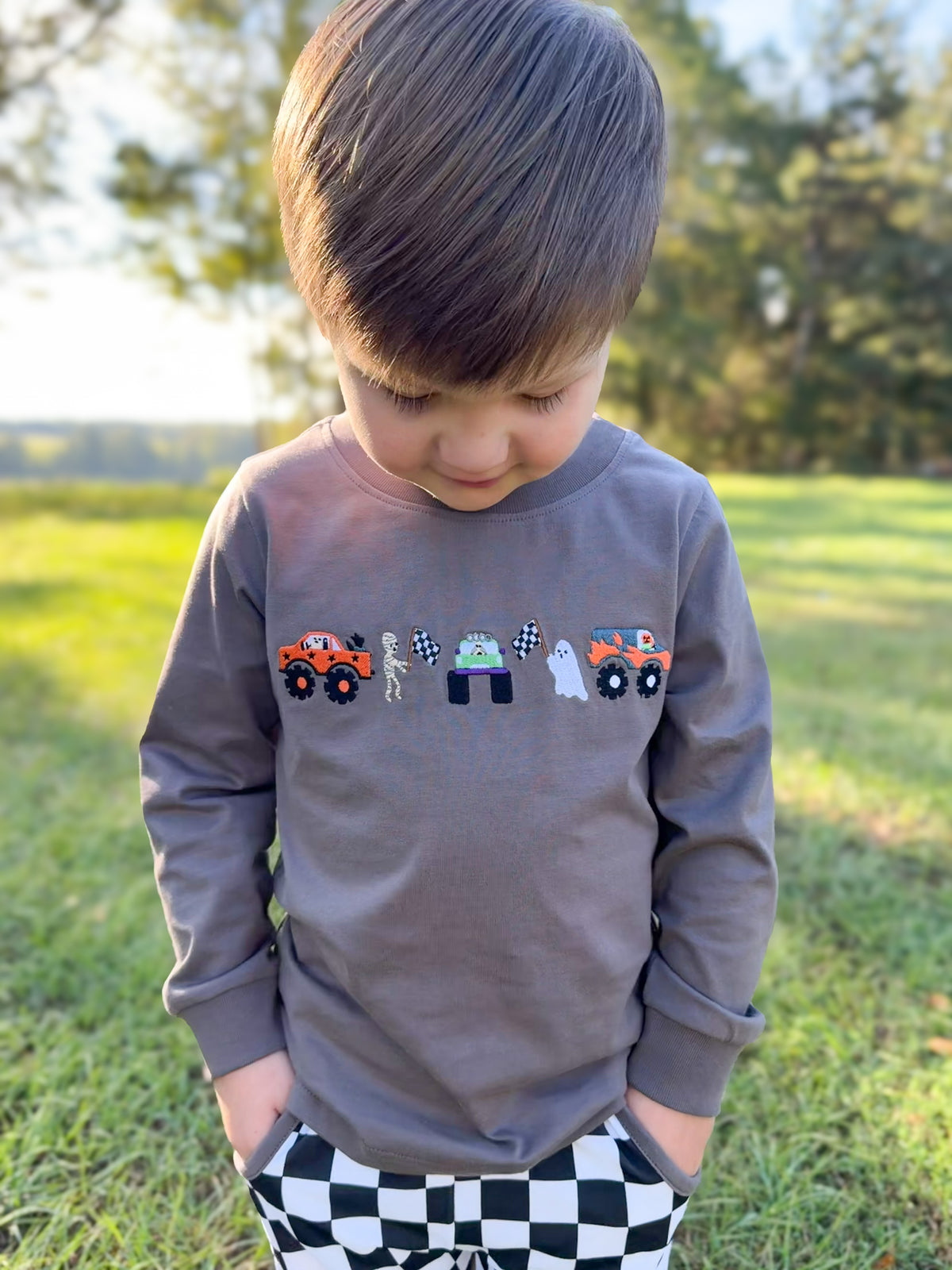 RTS - HALLOWEEN & TURKEYS - BOYS ONLY - Spooky Raceway Boy Jogger Set
