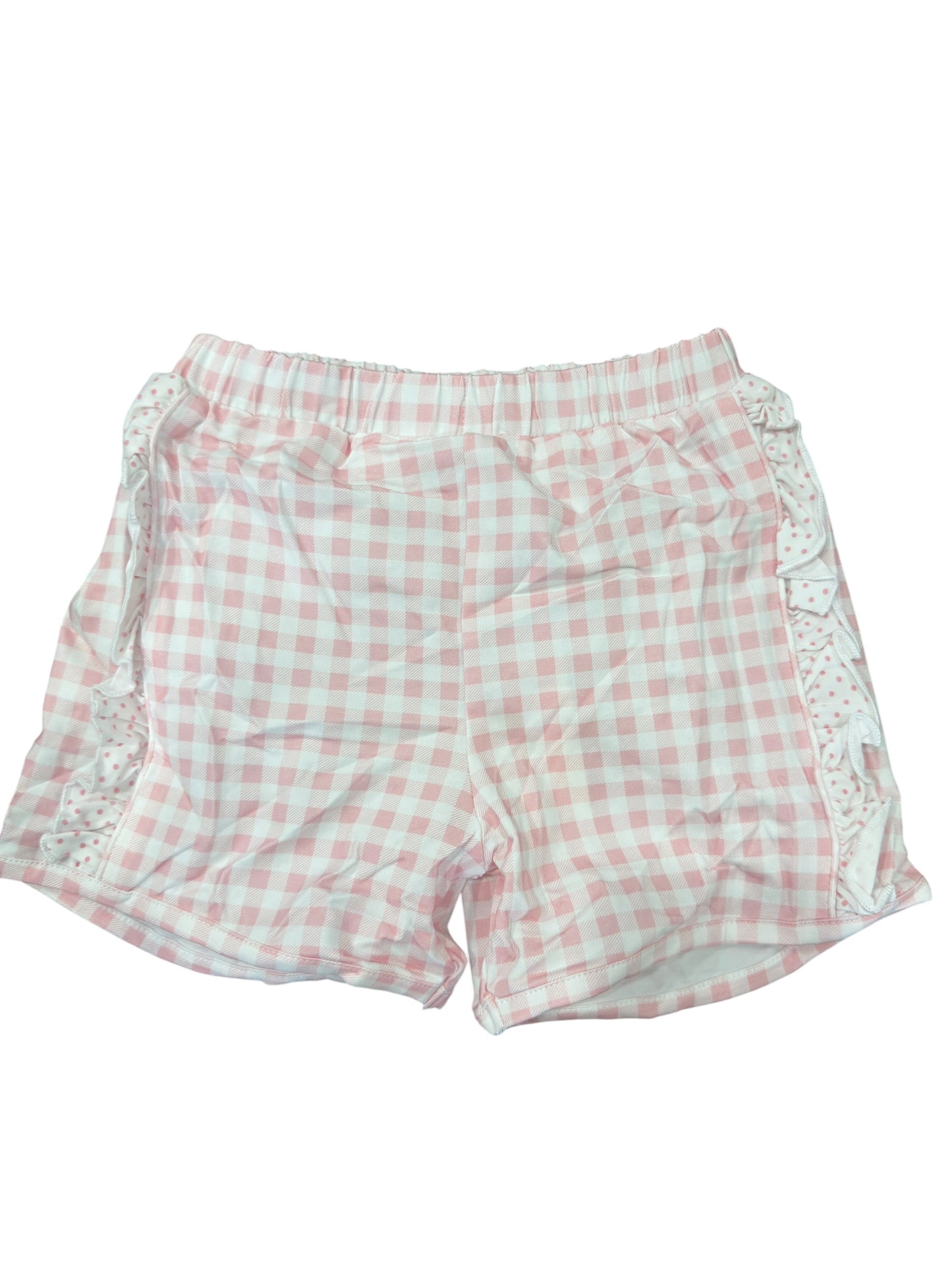 RTS - Pink Gingham Ruffle Shorties - Girl