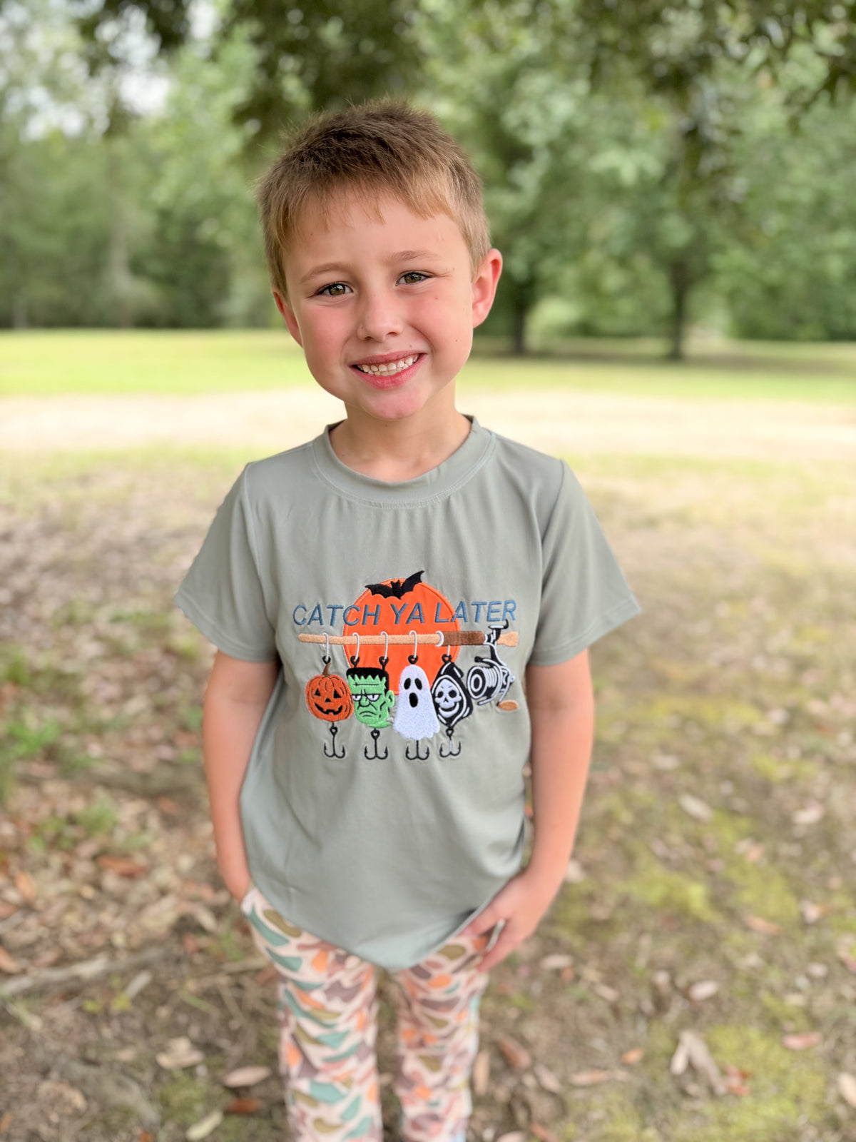 RTS - HALLOWEEN & TURKEYS - BOYS ONLY - Catch Ya Later Boy Jogger Set