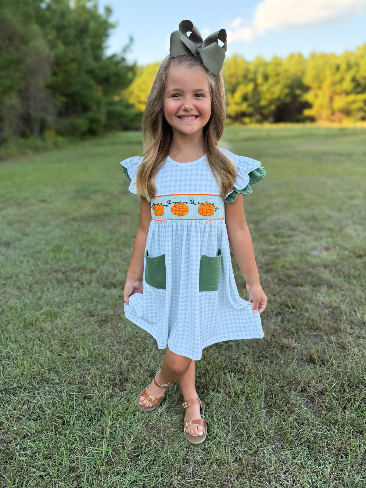 RTS - PUMPKINS & HALLOWEEN - Pumpkin Vines Girl Dress