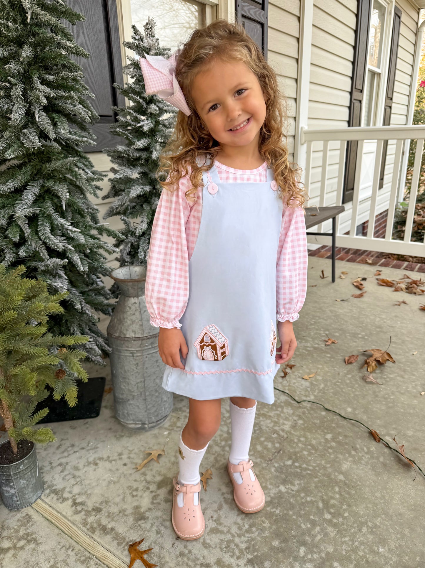 RTS - Appliqué Gingerbread House Girl Dress - NO MONOGRAM