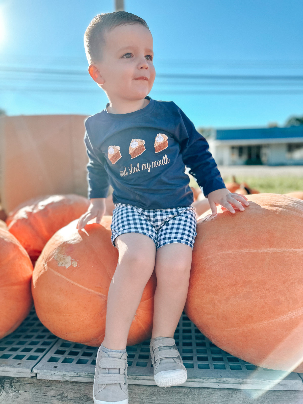 RTS - HALLOWEEN & TURKEYS - French Knot Sweet Potato Pie Boy Shortie Set