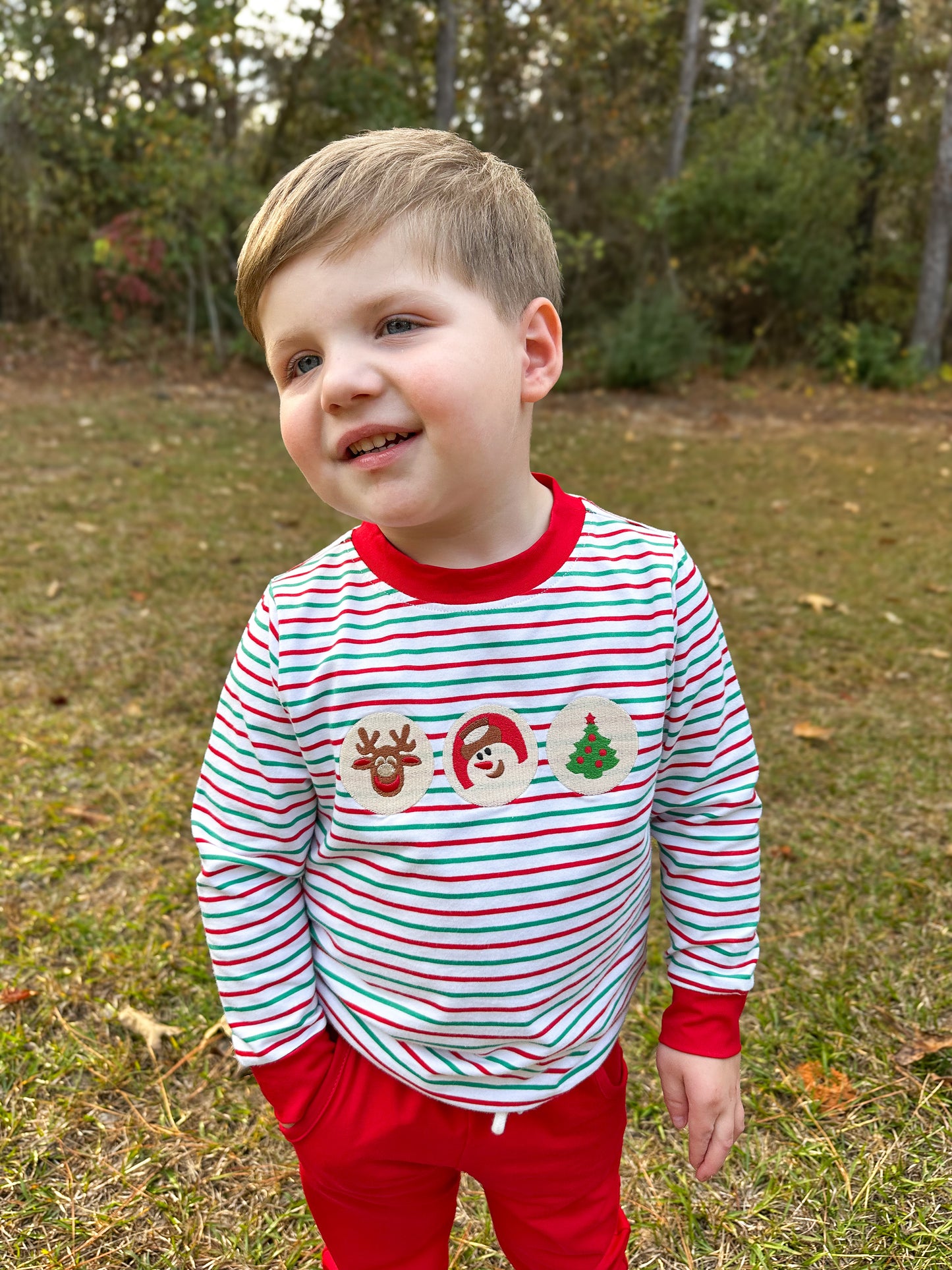 RTS - Christmas Shirt Only - Christmas Cookie Trio Boy Shirt