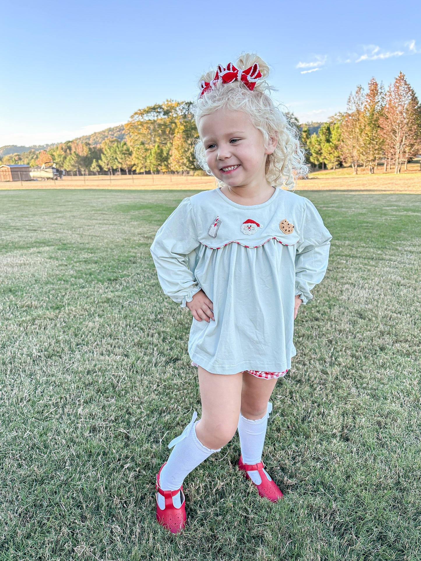 RTS - Santa’s Milk & Cookies Girl Diaper Set