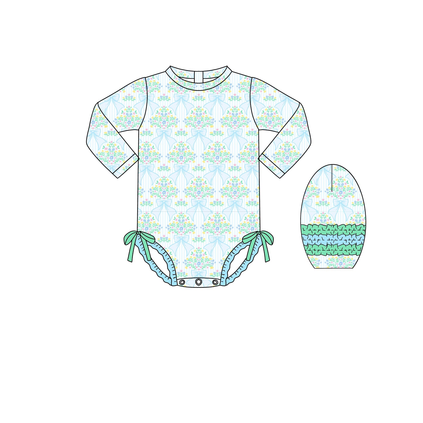 PREORDER 46: SPRING 1 - Seaside Blooms Family Swim Girl 1pc Rashguard