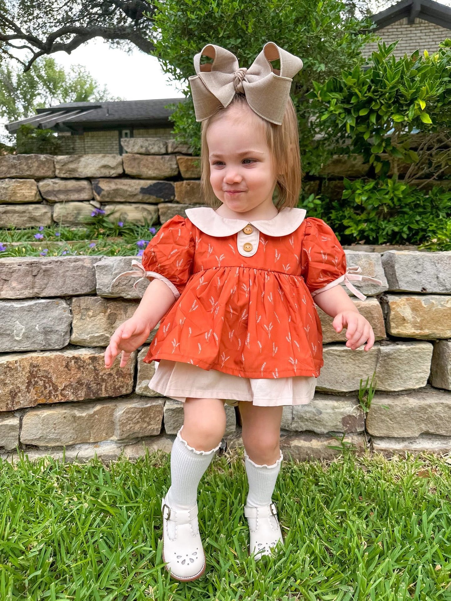 RTS - Wheat Harvest Girl Skirted Bubble