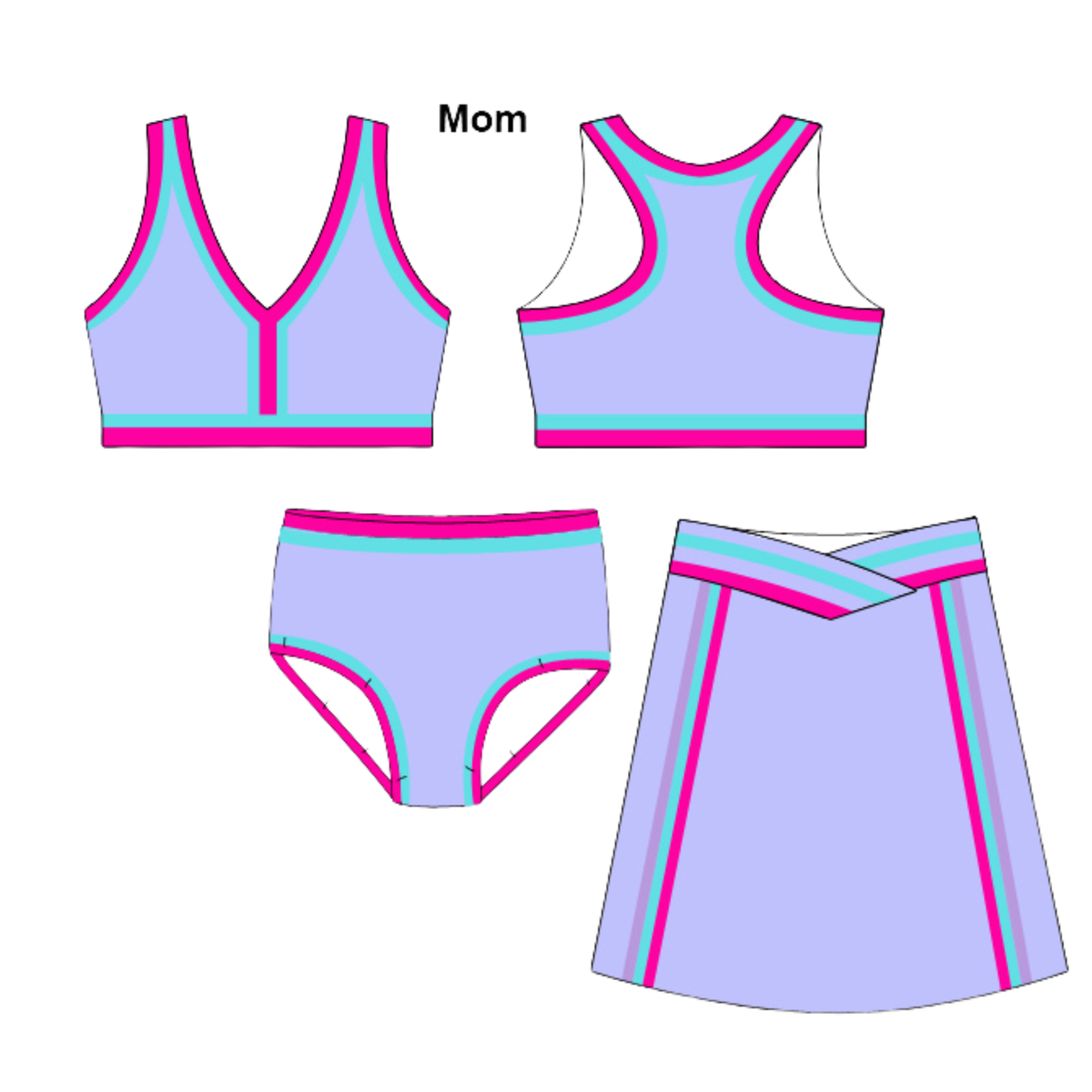 PREORDER 61: SPRING 2 - Cotton Candy Splash Mom Swim