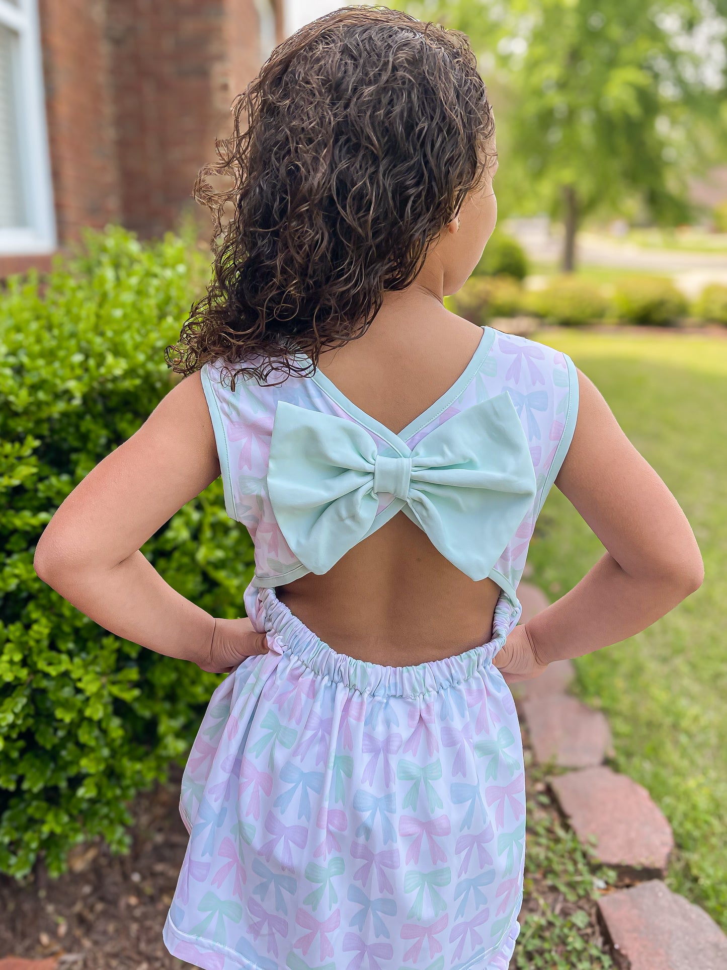 RTS - Spring 2 Girls Only - Pastel Bows Girl Short Set