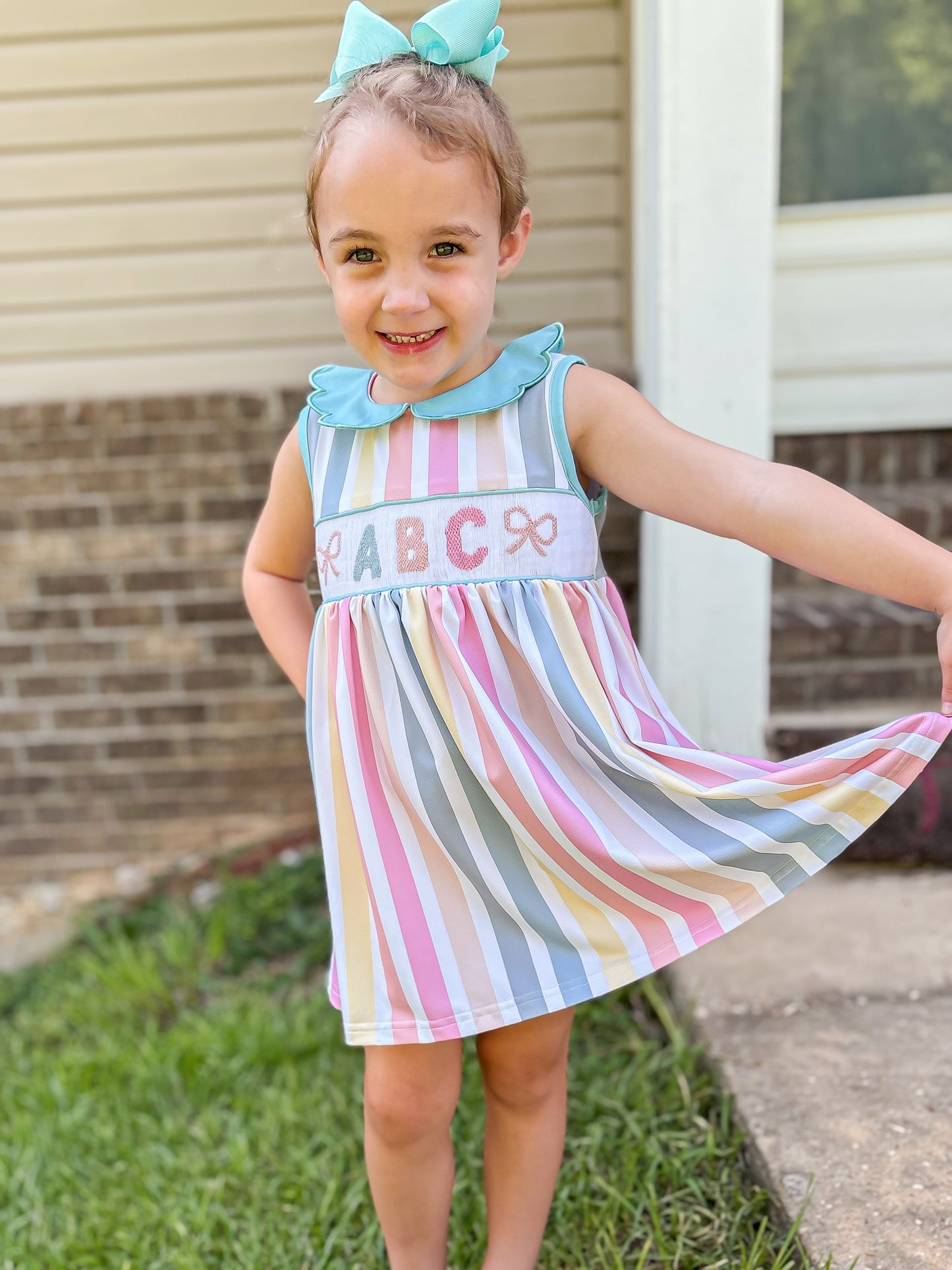 RTS - Alphabet Stripes Girl Dress