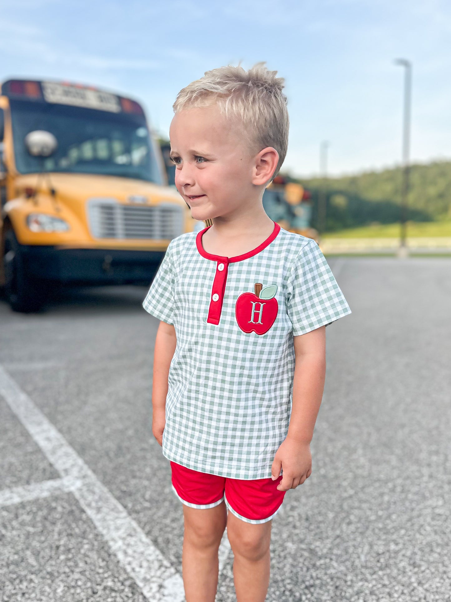 RTS - Apple Of My Eye Boy Shortie Set- NO MONOGRAM