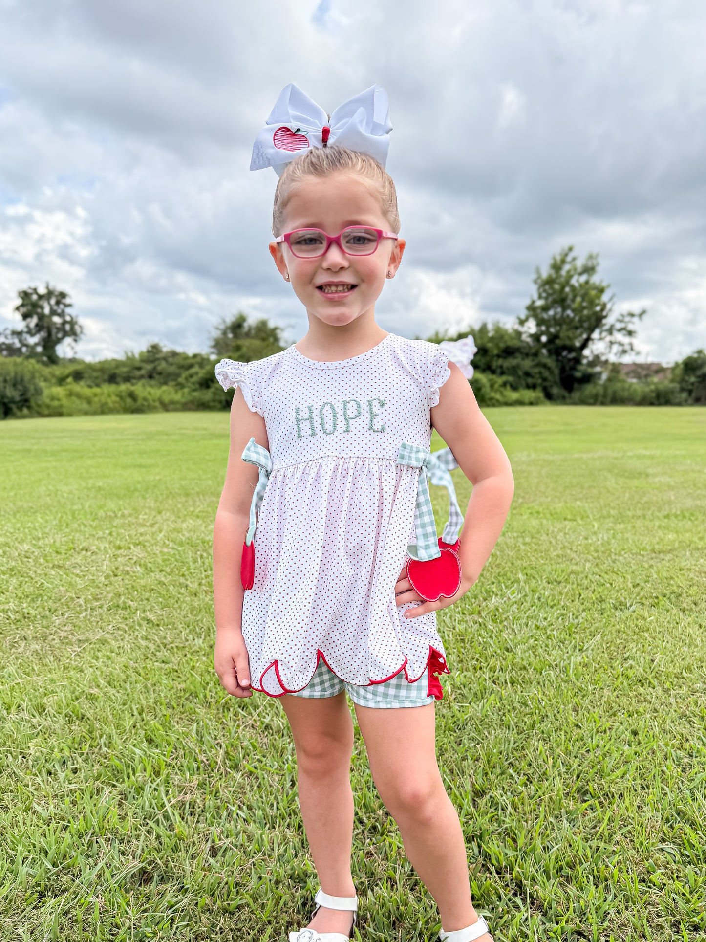RTS - Apple Of My Eye Girl Shortie Set - NO MONOGRAM