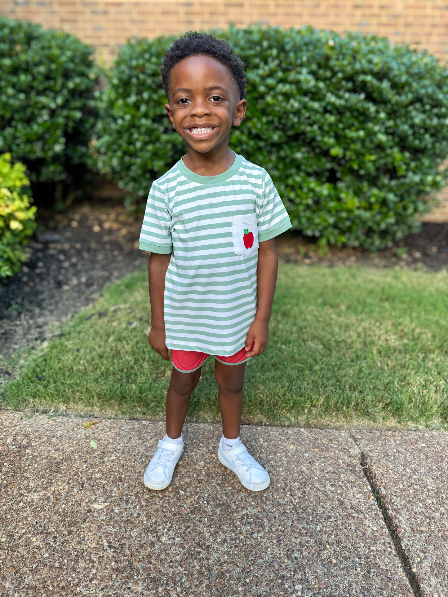 RTS - Apple Trellis Boy Shortie Set