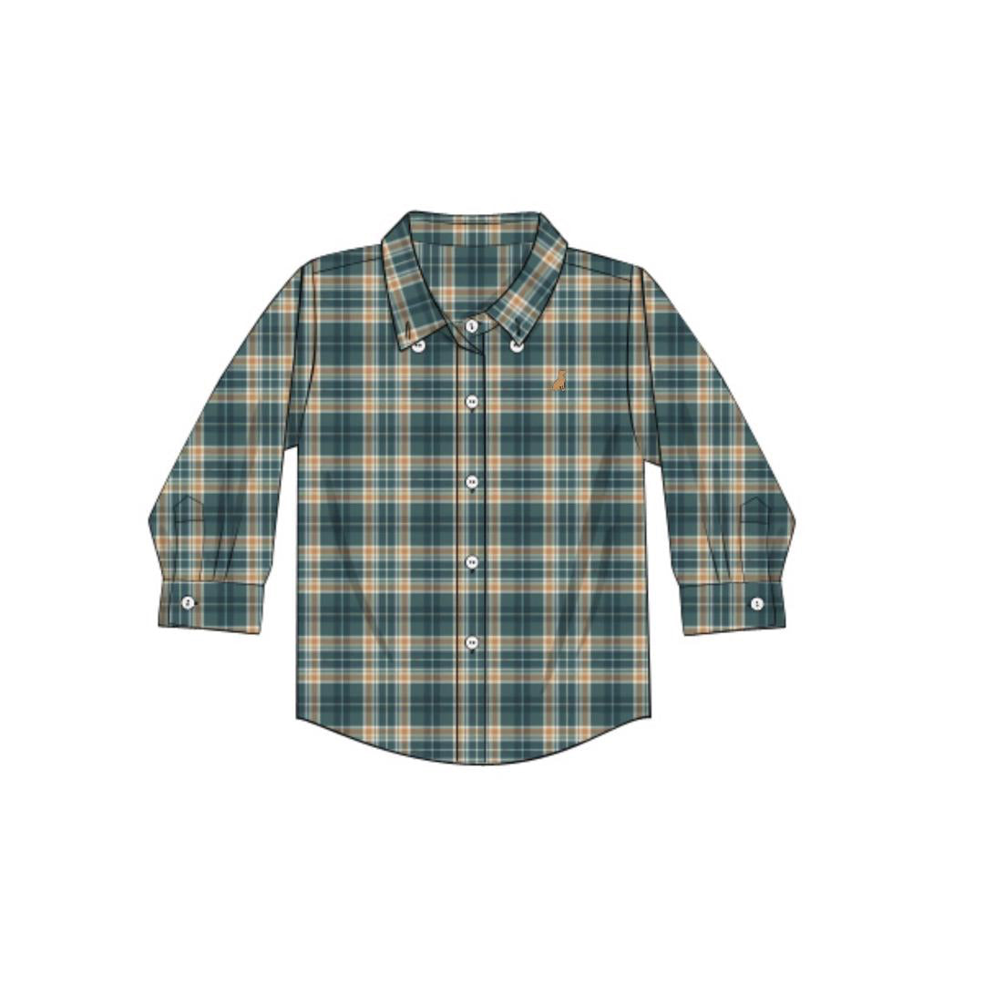 RTS - AUTUMN BASICS - Autumn Woodland Boy Button Down