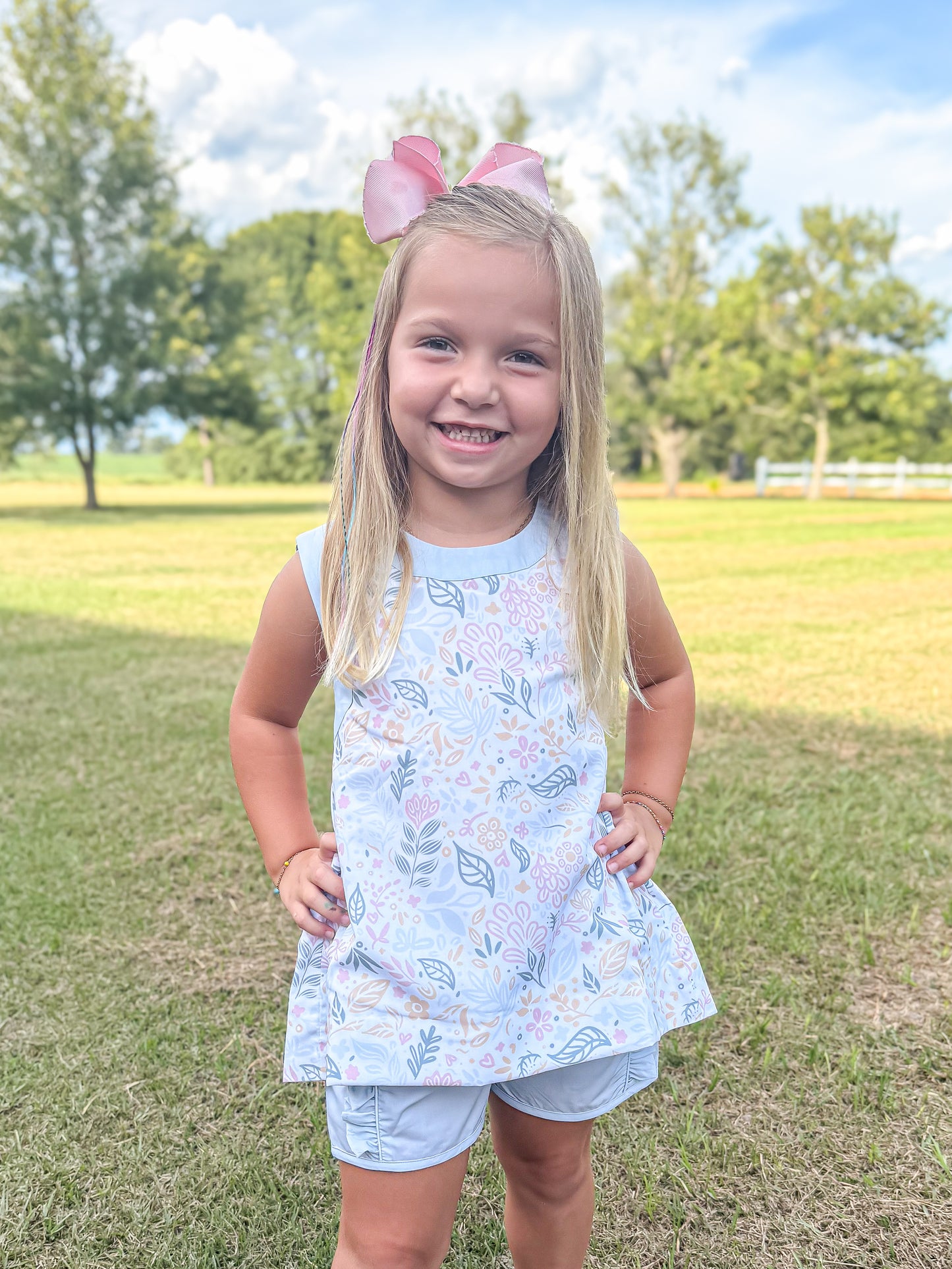 RTS - Sage Petals Girl Shortie Set - NO MONOGRAM