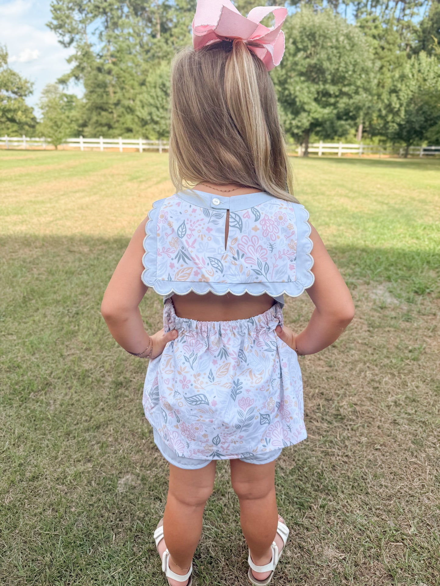 RTS - Sage Petals Girl Shortie Set - NO MONOGRAM