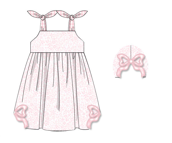 RTS - Summer 2 Girls Only - Pink Side Cut Bows Girl Dress