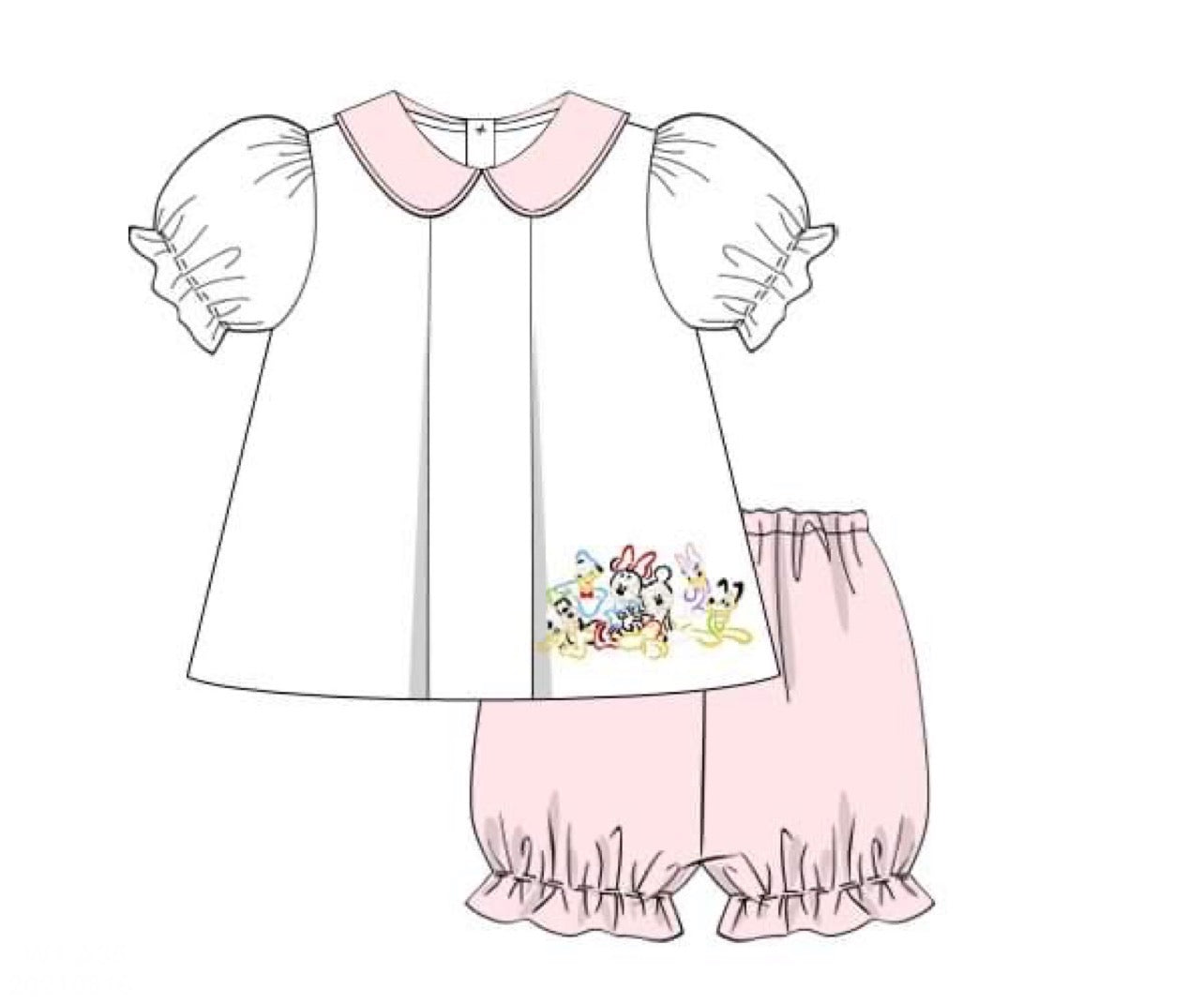 PREORDER 45: RERUNS - Mouse & Friends Girl Bubble Short Set