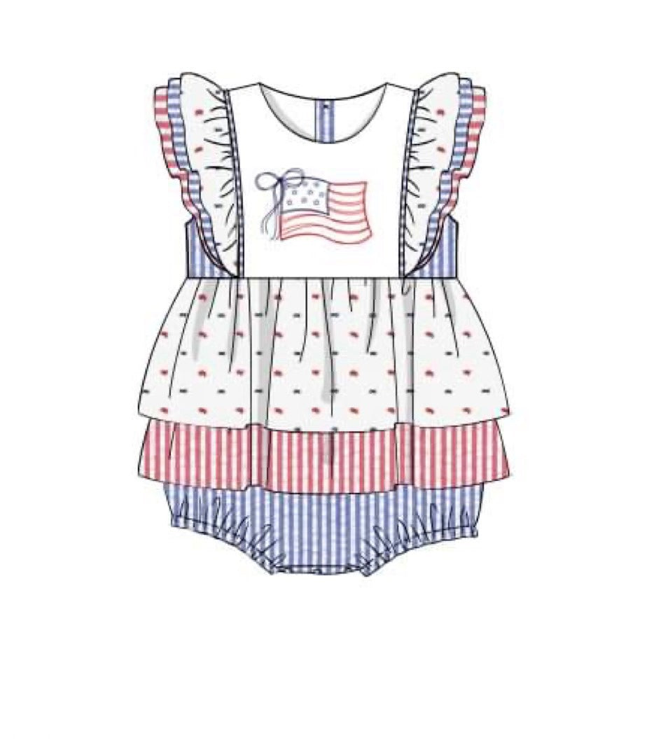 PREORDER 48: SUMMER 1 - God Bless The USA Girl Skirted Bubble