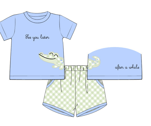 PREORDER 48: SUMMER 1 - See You Later Boy Shortie Set