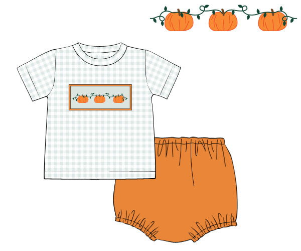 RTS - PUMPKINS & HALLOWEEN - Pumpkin Vines Boy Diaper Set
