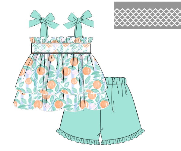 RTS - Summer Oranges Girl Short Set
