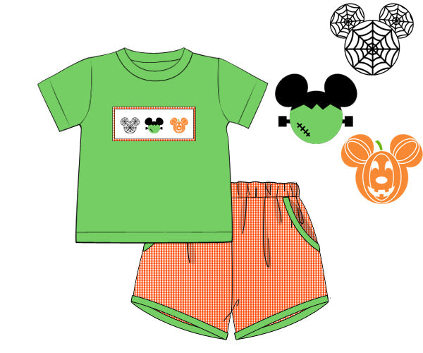 RTS - PUMPKINS & HALLOWEEN - Spooktacular Mouse Boy Shortie Set