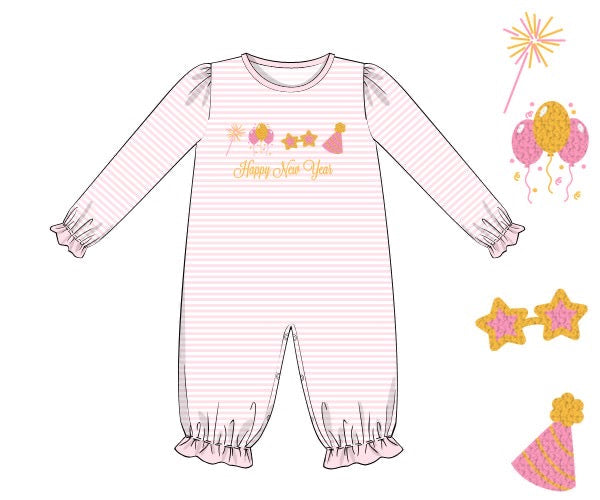 RTS - French Knot Happy New Year Girl Longall