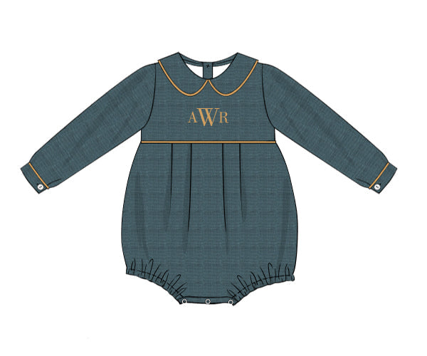 RTS - Teagan’s Fall Floral Boy Bubble - NO MONOGRAM