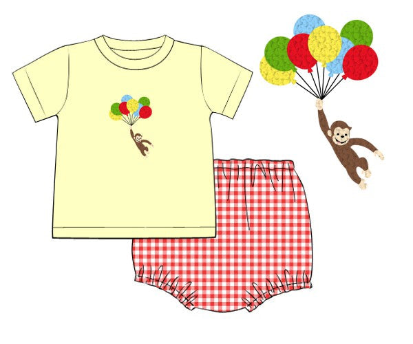 PREORDER 46: SPRING 1 - Curious Monkey Boy Diaper Set