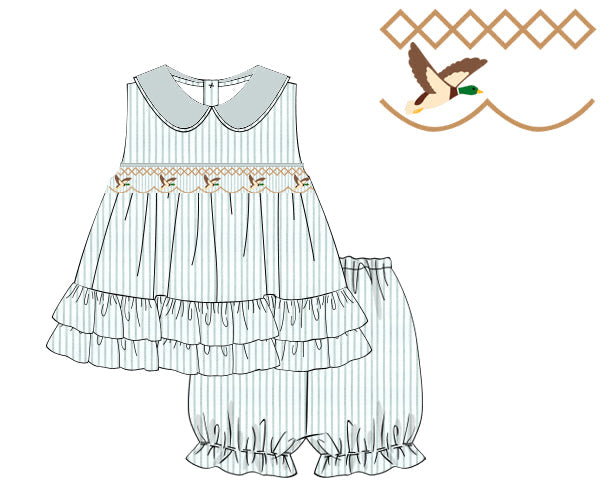 PREORDER 45: RERUNS - Spring Mallards Girl Bubble Short Set