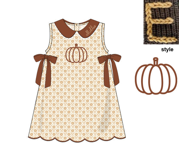PREORDER 53: PUMPKINS & HALLOWEEN - Chainstitch Pumpkin Girl Dress