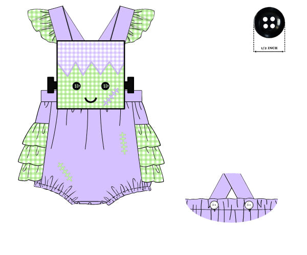 RTS - Appliqué Frankenstein Girl Bubble
