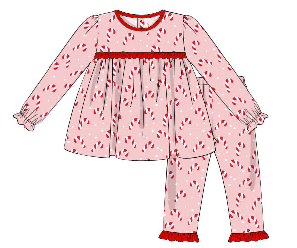 PREORDER 56: CHRISTMAS PT 2 - Christmas 2 Girls Only - Candy Cane Loungewear Girl 2pc