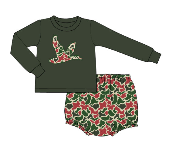 PREORDER 56: CHRISTMAS 2 - Christmas 2 Boys Only - Christmas Camo Mallard Boy Diaper Set