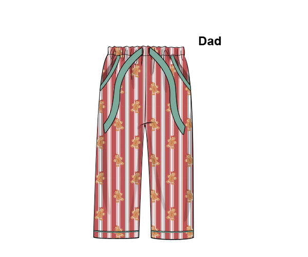 PREORDER 56: CHRISTMAS 2 - Gingerbread Stripes Loungewear Unisex Adult Pants