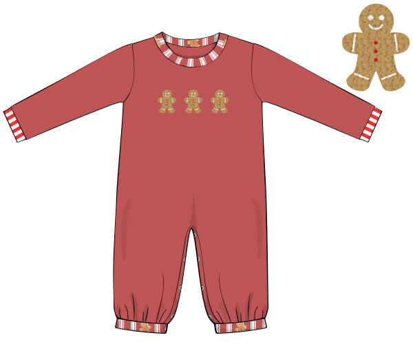 PREORDER 56: CHRISTMAS 2 - Gingerbread Stripes Boy Longall