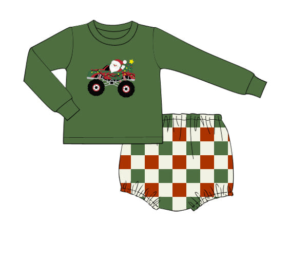 PREORDER 56: CHRISTMAS 2 - Christmas 2 Boys Only - Jolly Monster Truck Boy Diaper Set
