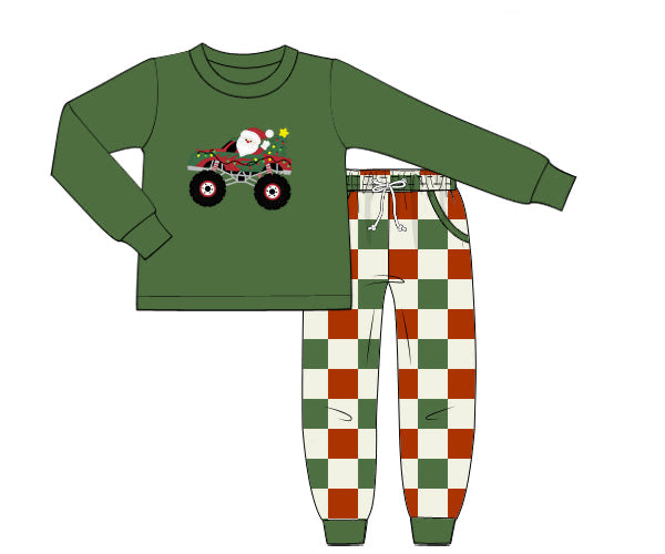 PREORDER 56: CHRISTMAS PT 2 - Christmas 2 Boys Only - Jolly Monster Truck Boy Jogger Set