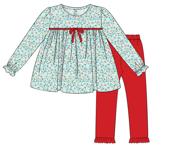 PREORDER 56: CHRISTMAS PT 2 - Merry Lights Girl Pant Set