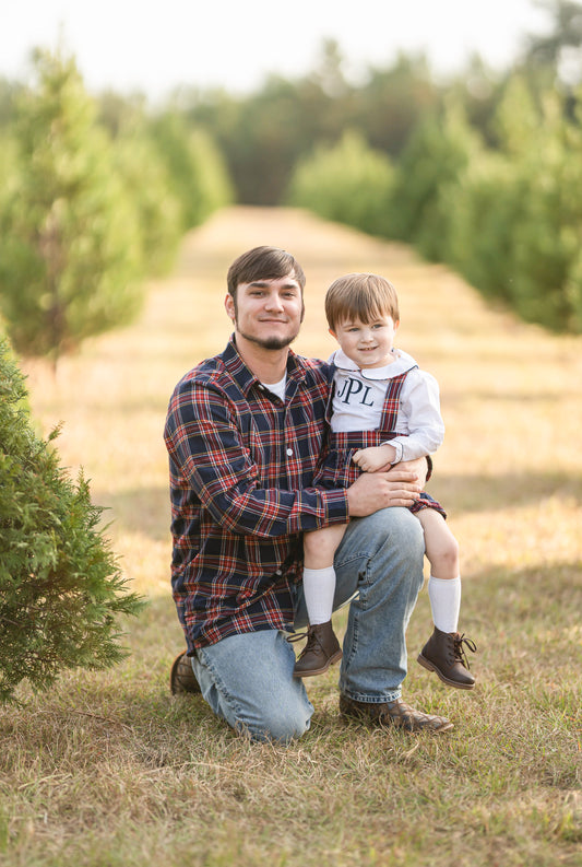 RTS - Family Christmas Plaid Dad Button Up