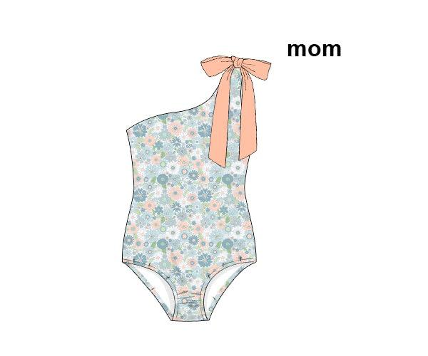 RTS - Ditzy Coral Family Swim Mom 1 PC