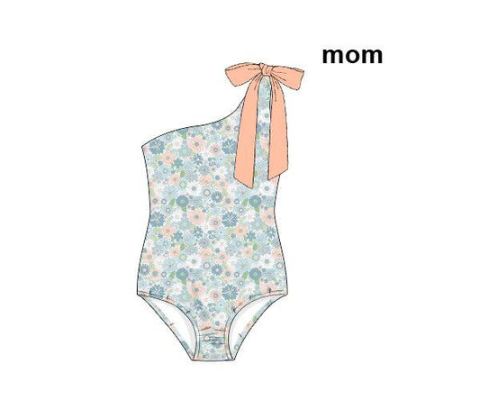 RTS - Ditzy Coral Family Swim Mom 1 PC