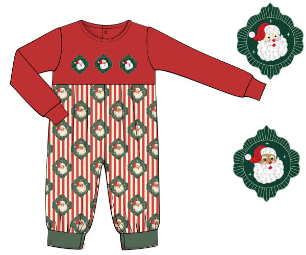 PREORDER 56: CHRISTMAS 2 - Vintage Striped Santas Boy Longall