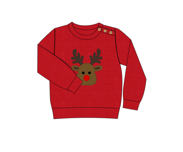 RTS - Christmas Sweaters - Red Nose Reindeer Boy Sweater
