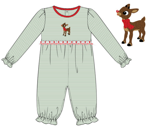 PREORDER 56: CHRISTMAS 2 - Red Nose Reindeer Girl Longall