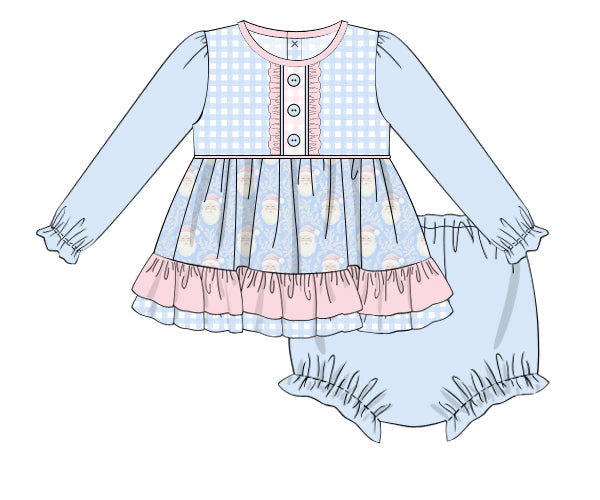 PREORDER 56: CHRISTMAS 2 - Christmas 2 Girls Only - Merry in Blue Girl Diaper Set