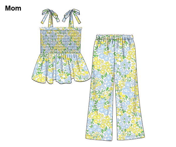 PREORDER 46: SPRING 1 - Small Garden Blooms Mom Pant Set