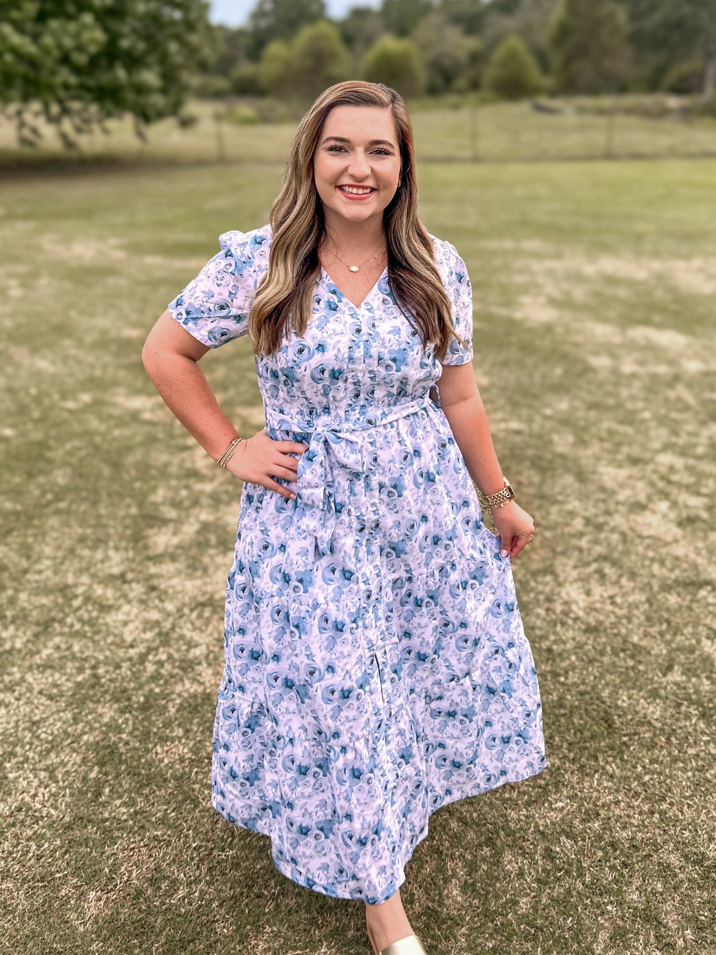 RTS - AUTUMN BASICS - Virginia Blue Mom Dress
