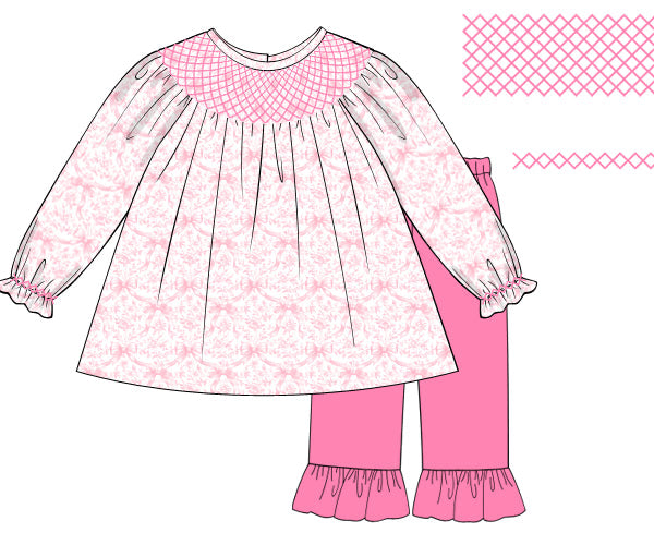 RTS - Winter Girls Only - Fancy Pink Bows Girl Pant Set