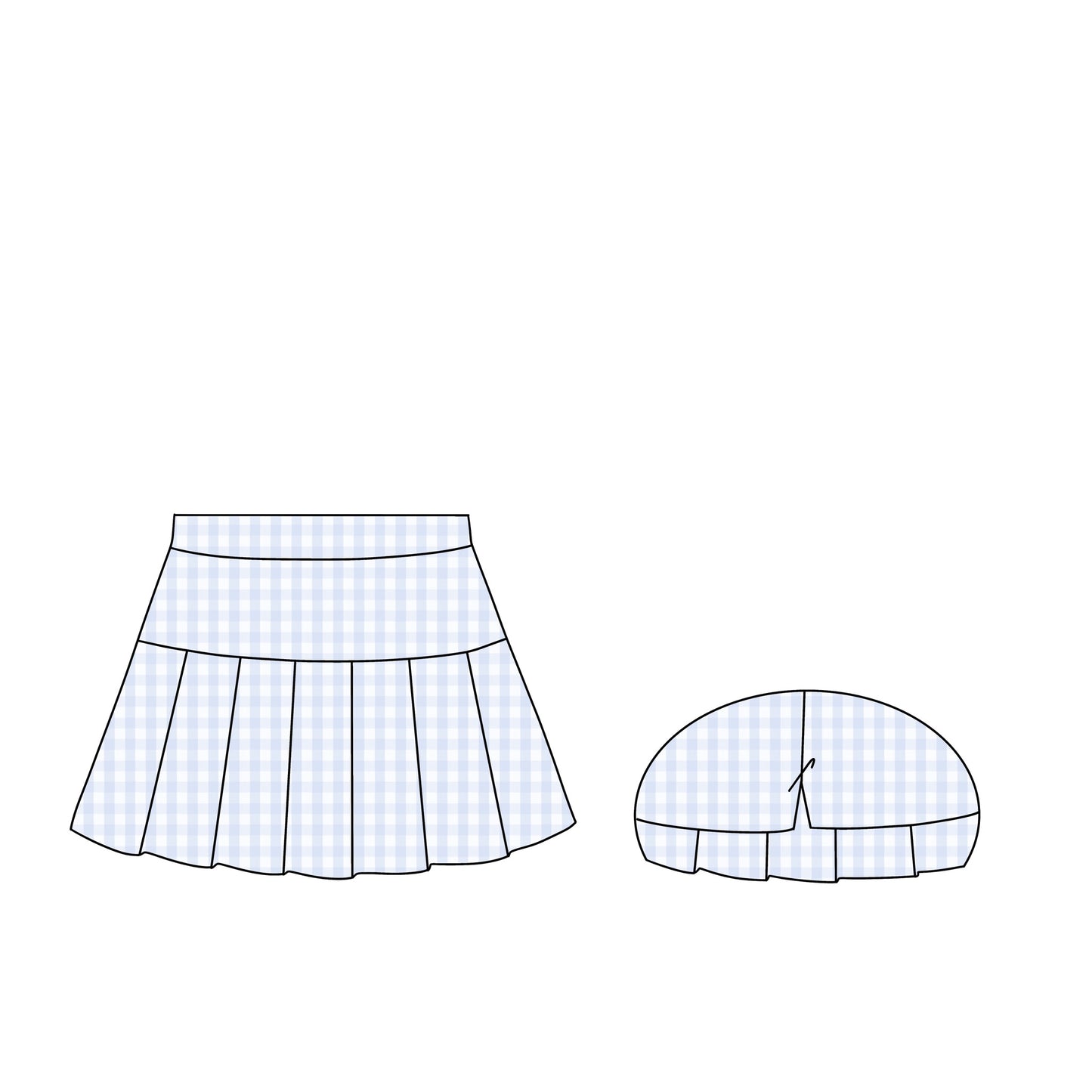 PREORDER 48: SUMMER 1 - Summer Mix/Match - Blue Gingham Skort